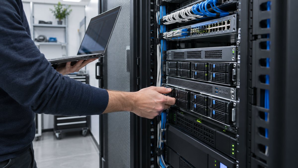 Arbeiten am Server-Rack